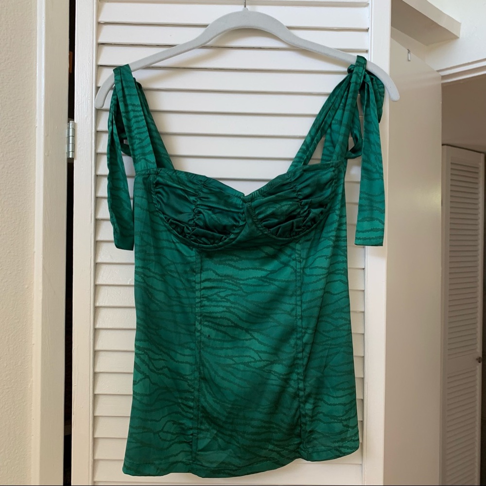 NWT Verge Girl/Lioness Green Zebra Corset Tank